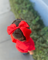 Red Satin Long Tail Hair Bow