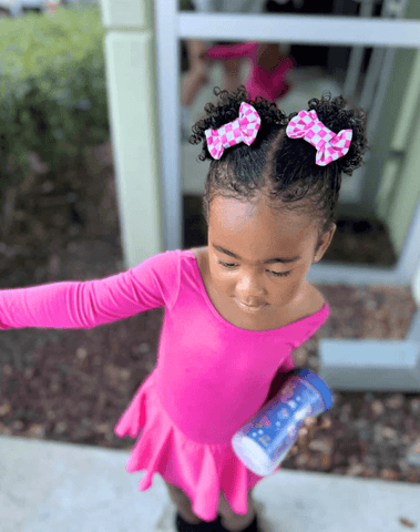 Hot Pink Checkered Bow Clips