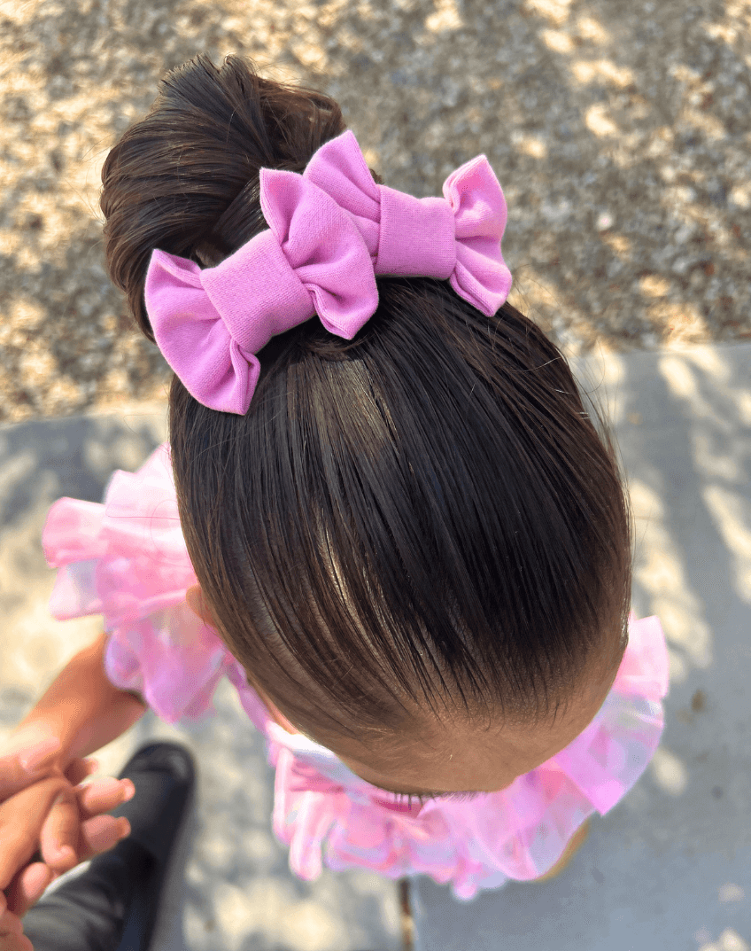 Carnation Pink Bow Clips