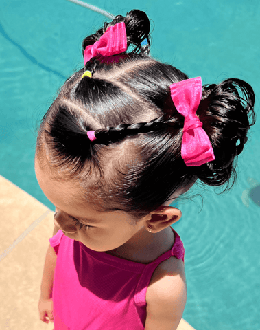 Pink Fiesta Bow Clips