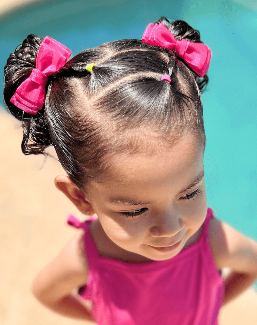 Pink Fiesta Bow Clips