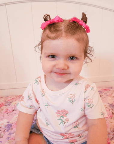 Pink Fiesta Bow Clips