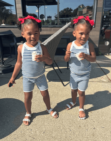 Red Stars Pinwheel Tulle Bow Clips