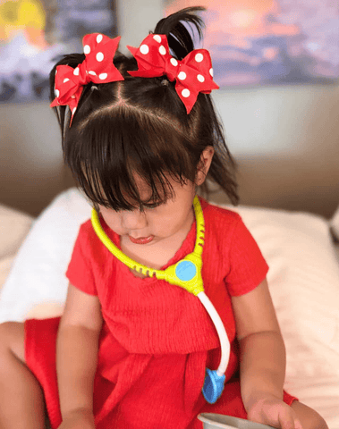 Red Minnie Polka Dot Bow Clips
