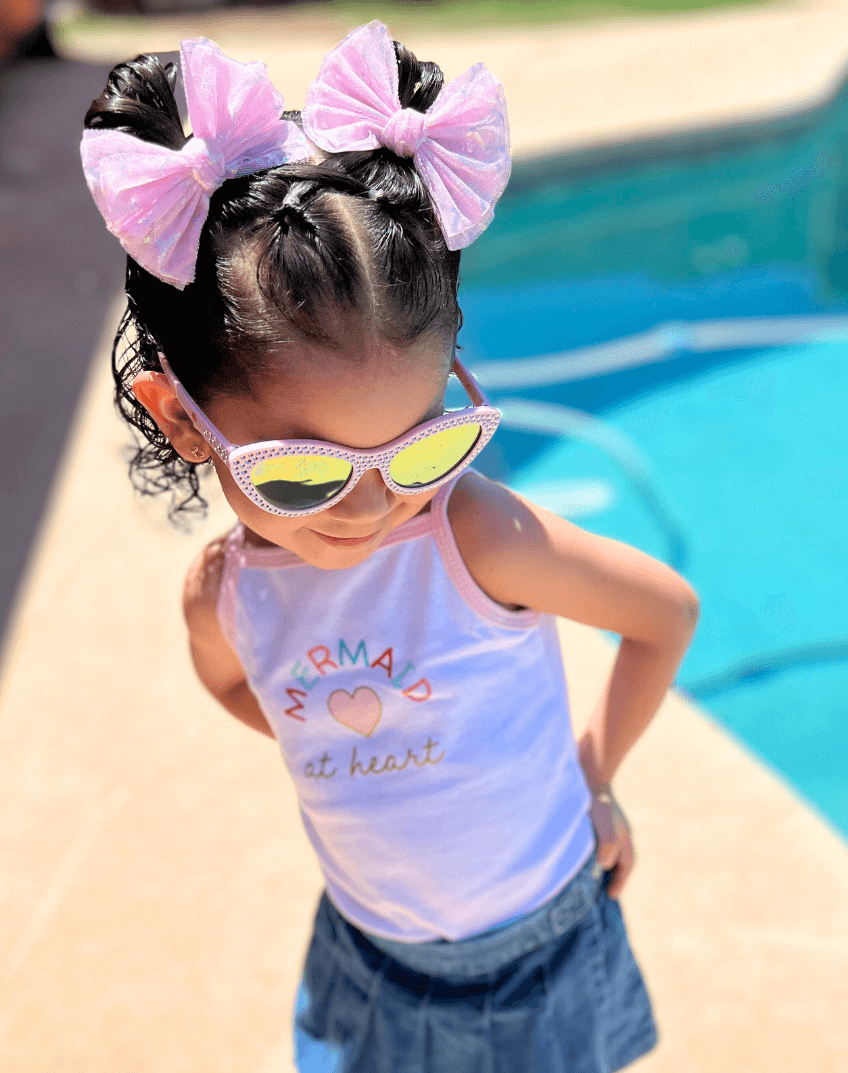 Mermaid Bloom Tulle Bow Clips