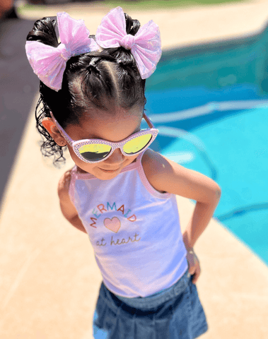 Mermaid Bloom Tulle Bow Clips