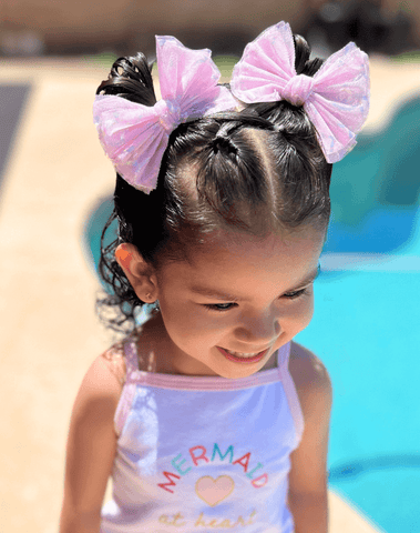 Mermaid Bloom Tulle Bow Clips