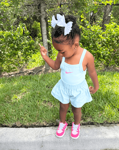 Seaside Glow Tulle Bow Clips