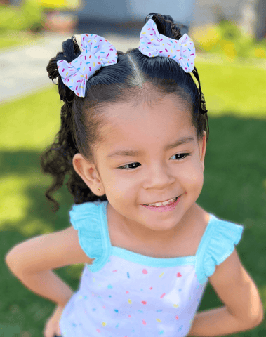 Rainbow Sprinkles Bow Clips