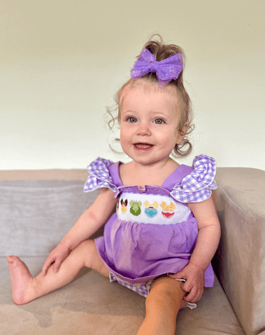 Lilac Boo Tulle Bow Clips