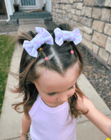 Pink Spooky Bats Bow Clips