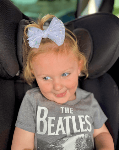 Seaside Glow Tulle Bow Clips