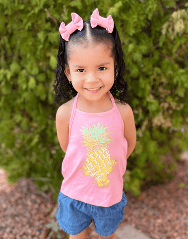 Carnation Pink Bow Clips