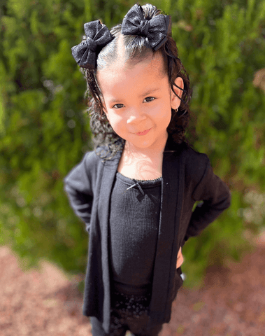 Midnight Sparkle Bow Clips