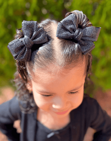 Midnight Sparkle Bow Clips