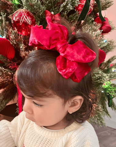 Red Velvet Bow Clips