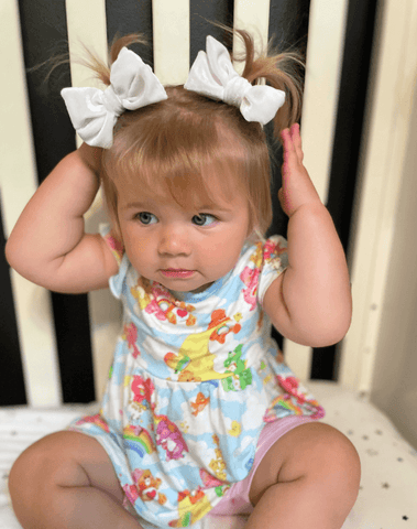 White Velvet Bow Clips