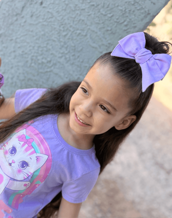 Lilac Linen Statement Bow