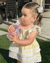 Blushing Petal Shimmer Bow Clips