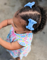 Sky Blue Bow Clips