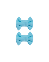 Aqua Blue Bow Clips