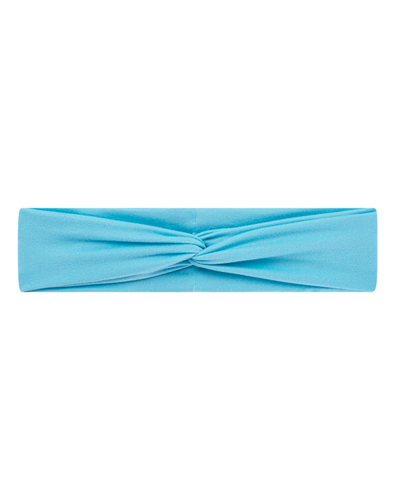 Handmade soft stretchy aqua blue mom headband front view for mommy and me matching by By Bella Boutique