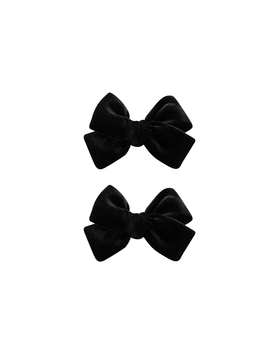 Black Velvet Bow Clips