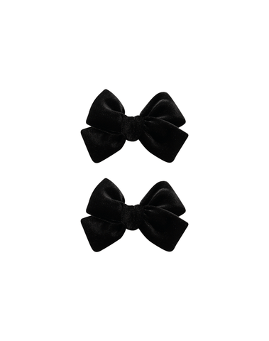Black Velvet Bow Clips