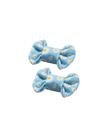 Blue Daisy Bow Clips