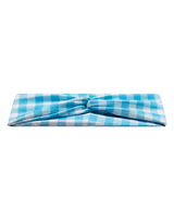 Blue Gingham Mom Headband