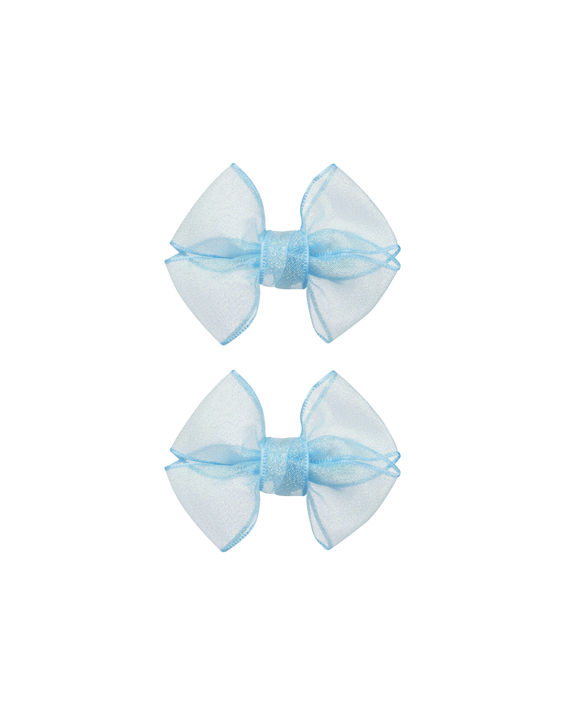 Bluebell Shimmer Bow Clips
