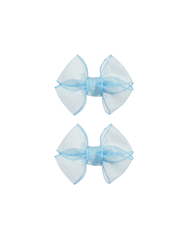 Bluebell Shimmer Bow Clips