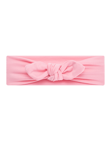 Handmade soft stretchy bubblegum pink headband front view for babies and toddlers by By Bella Boutique