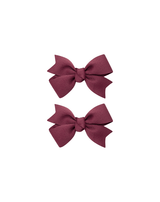 Burgundy Grosgrain Bow Clips