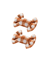 Cider Gingham Bow Clips