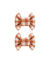 Cider Gingham Bow Clips