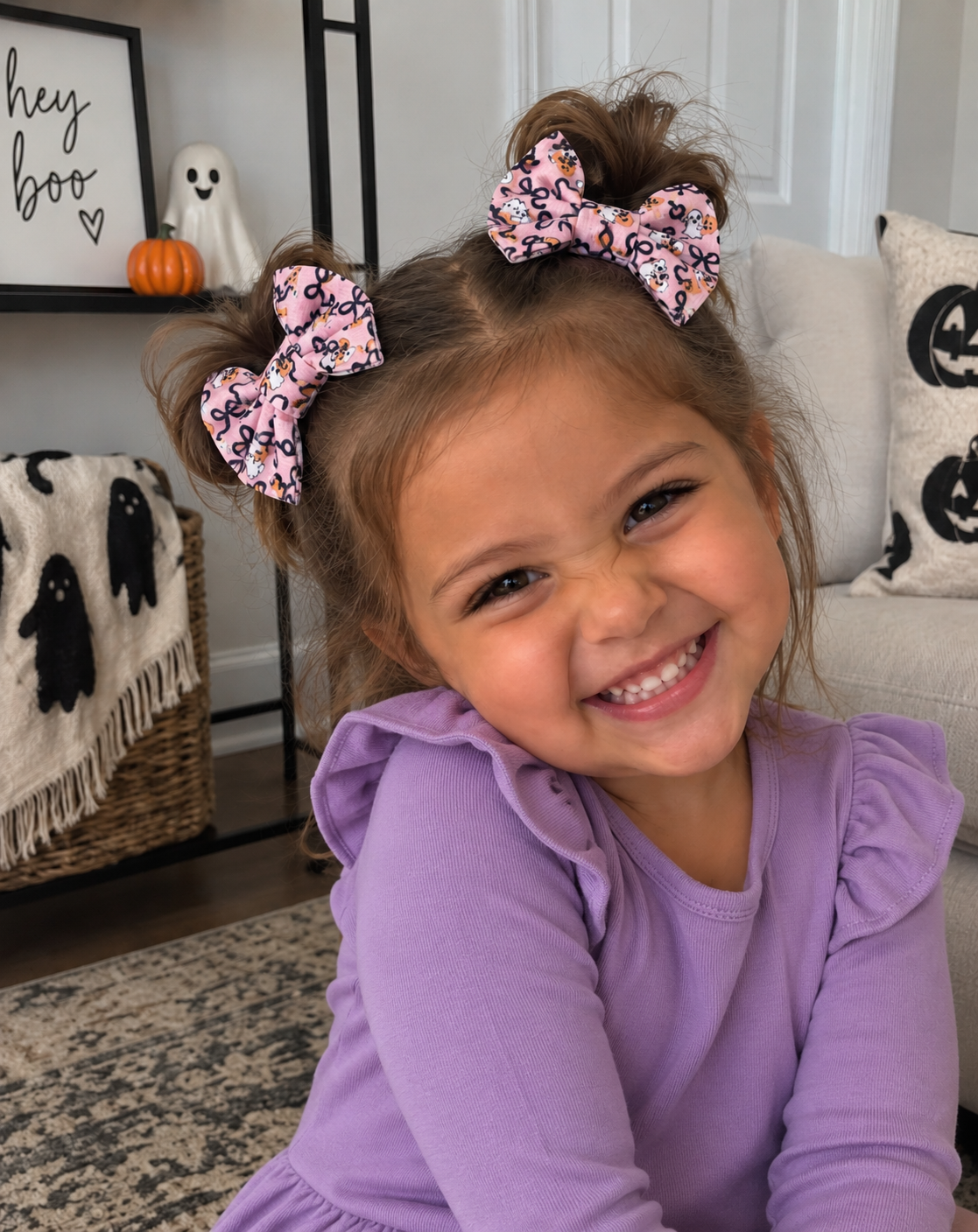 Ghost & Pumpkin Bow Clips
