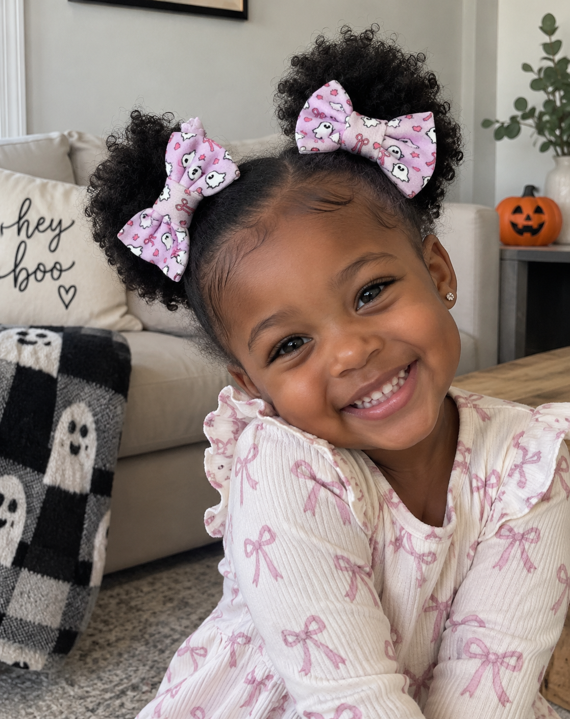 Coquette Girly Ghost Bow Clips