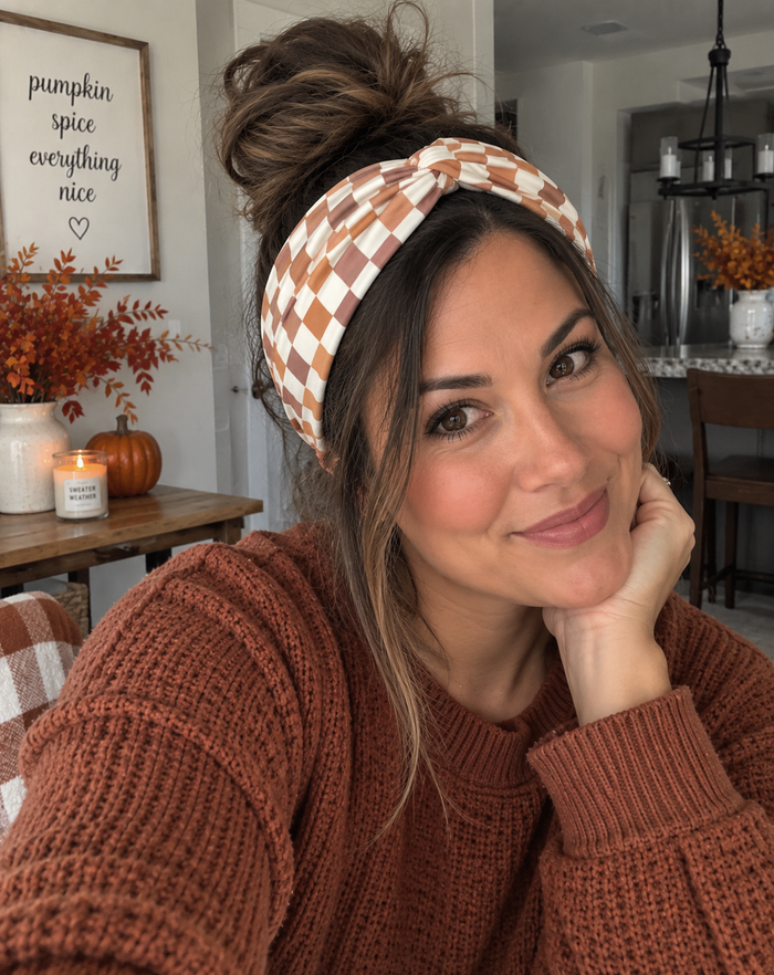 Harvest Plaid Mom Headband