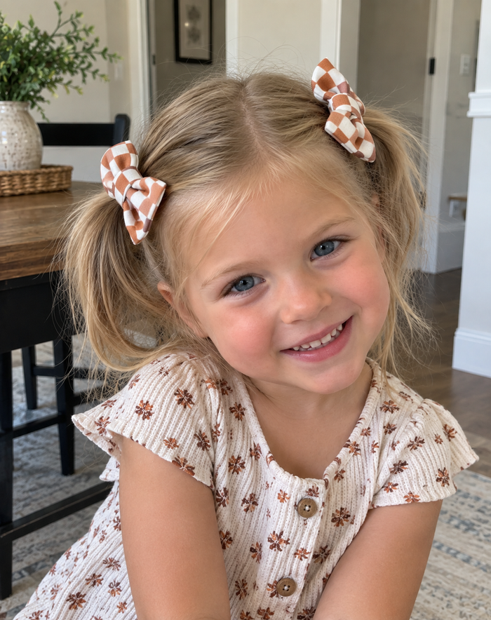 Harvest Plaid Bow Clips