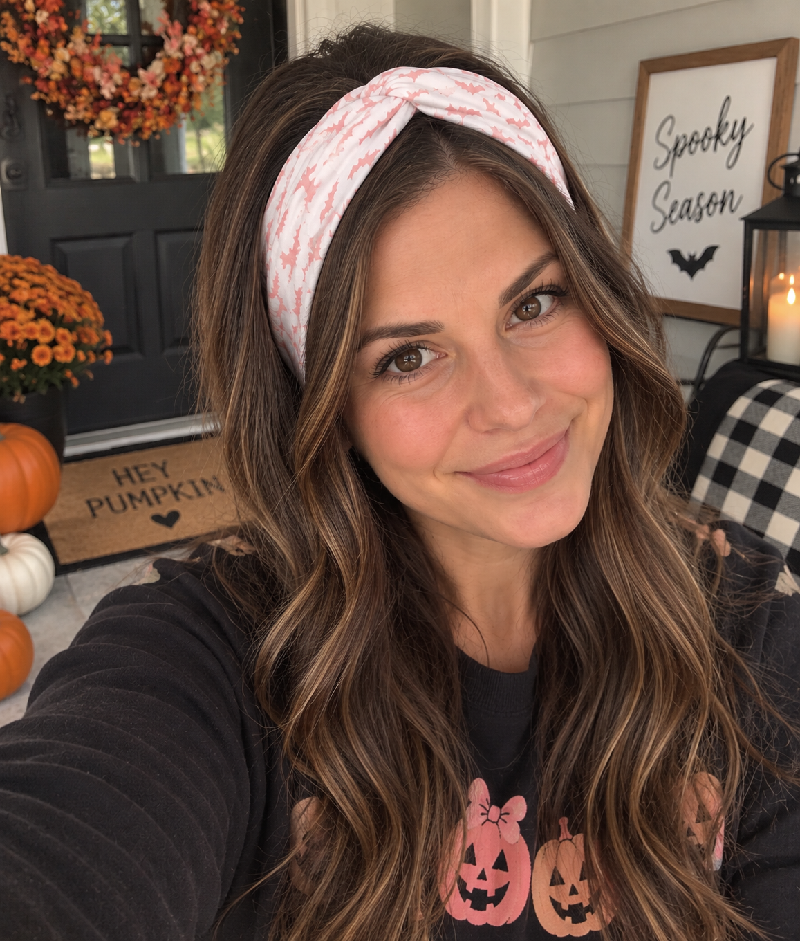 Pink Spooky Bats Mom Headband