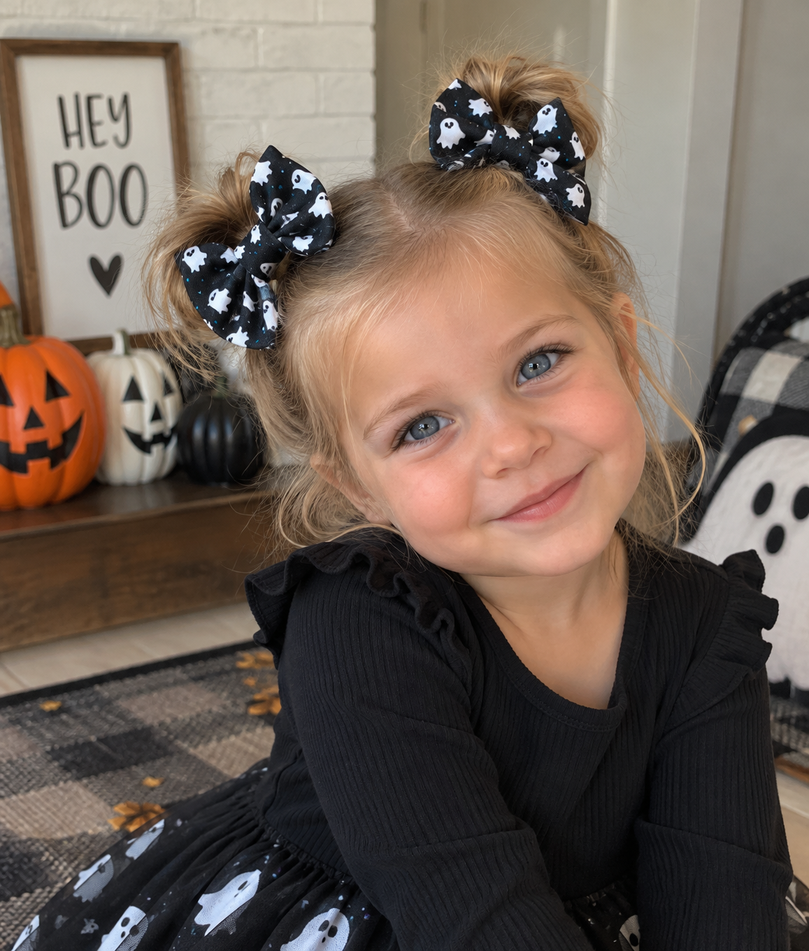 Happy Ghost Bow Clips