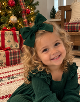 Hunter Green Linen Fable Bow