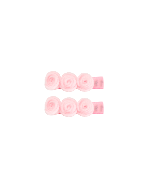 Blush Bloom Felt Flower Clips