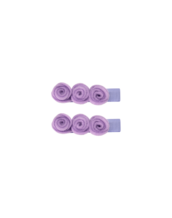 Lavender Bloom Felt Flower Clips