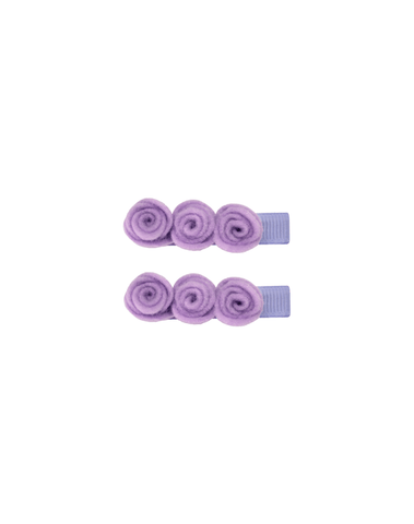 Lavender Bloom Felt Flower Clips