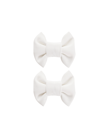 White Bow Clips