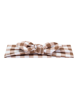 Brown Gingham Headband