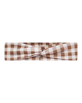 Brown Gingham Mom Headband