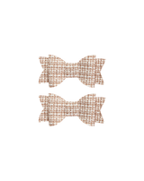 Faux Tweed Bow Clips
